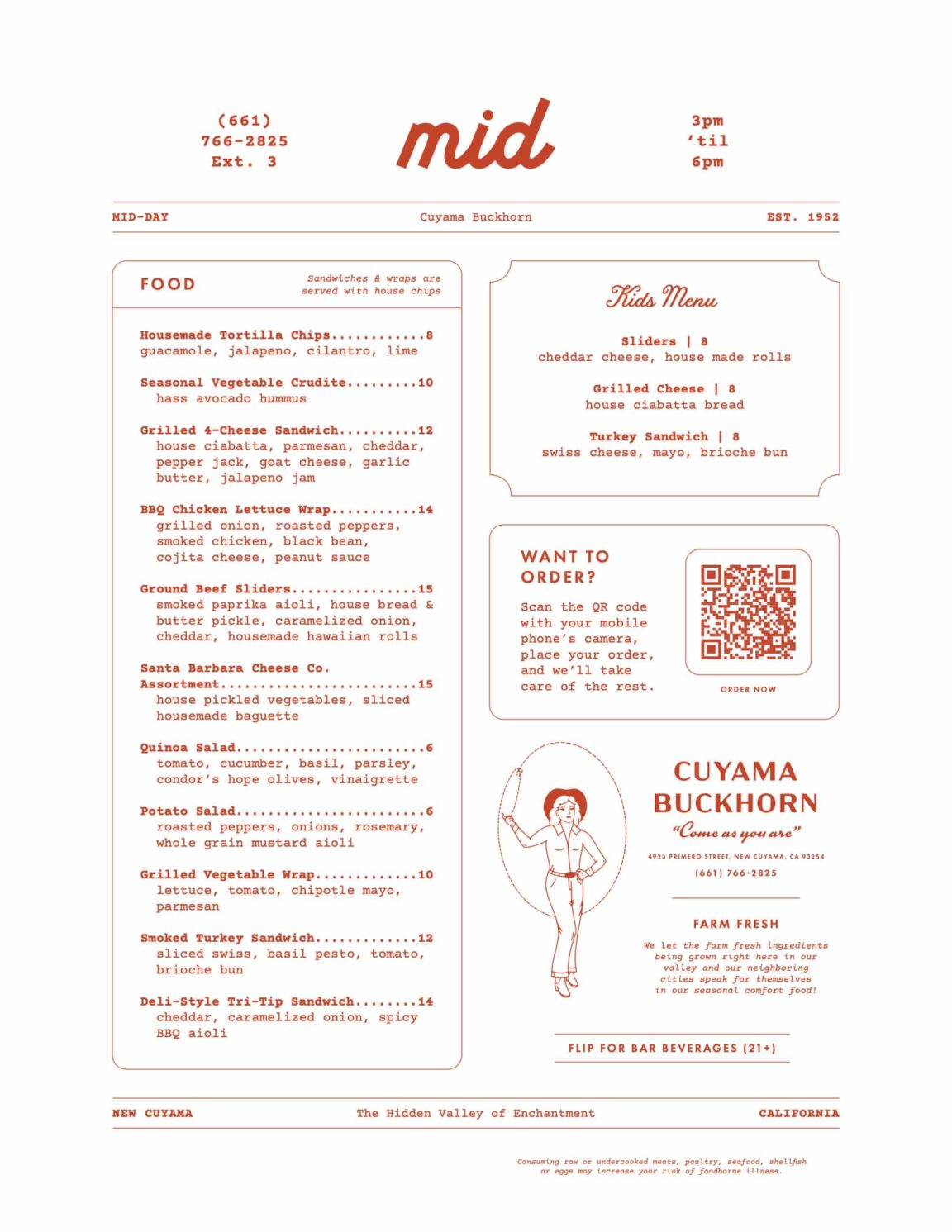 Menus old, Cuyama Buckhorn